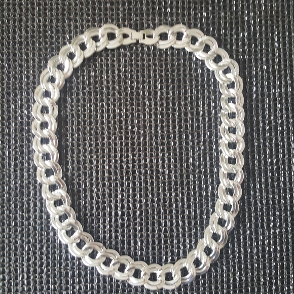 Silver-tone Double Links Necklace - Picture 1 of 4
